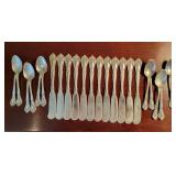 Alvin Sterling Silver Spreader and Demitasse Spoon Service  ~ Chateau Rose, 417g