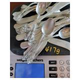 Alvin Sterling Silver Spreader and Demitasse Spoon Service  ~ Chateau Rose, 417g