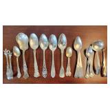 Sterling Silver Spoon and Tong Assortment ~ 250g