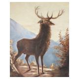Original Framed Oil of Majestic Stag