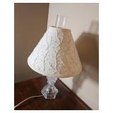 Romantic Pressed Glass Boudoir Table Lamp