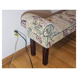 Grape Vine Upholstery Rolled Arm Entry Bench