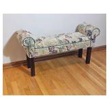 Grape Vine Upholstery Rolled Arm Entry Bench