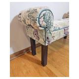 Grape Vine Upholstery Rolled Arm Entry Bench