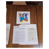 Singed Serio lithograph Blue on Blue ? Alfred Gockel