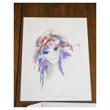 Singed Serio lithograph Amethysta ? Stan Merry