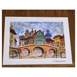 Singed Serio lithograph Devon Carnishe ? England ? Anatole krasnyansky