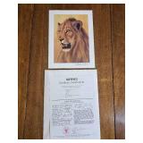 Singed Serio lithograph Young Warrior ? Bone Andrew