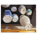 Collection of Oriental Ginger Jars and Dcor Vase White & Blues
