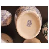 Collection of Oriental Ginger Jars and Dcor Vase White & Blues