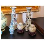 Collection of Colorful Oriental Ginger Jars and Dcor Vase