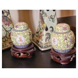 Collection of Colorful Oriental Ginger Jars and Dcor Vase