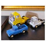 Series of Tonka Yellow Gas Turbine Semi-Truck Cab, NO. 90 Livestock Van Cab & NO. 52030 Jeep Truck