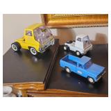 Series of Tonka Yellow Gas Turbine Semi-Truck Cab, NO. 90 Livestock Van Cab & NO. 52030 Jeep Truck