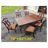 Stunning Century Furniture American Empire Dining Table Set (6 Chairs, 2 Leaves, Pads)