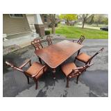 Stunning Century Furniture American Empire Dining Table Set (6 Chairs, 2 Leaves, Pads)