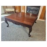 Contemporary Georgian Mahogany Coffee Table with Cabriole Legs and carved detail