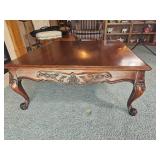 Contemporary Georgian Mahogany Coffee Table with Cabriole Legs and carved detail