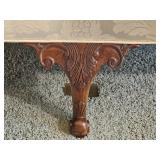 Ivory Damask Upholstery Henredon Chippendale Sofa