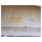 Ivory Damask Upholstery Henredon Chippendale Sofa