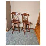 Colonial Spindle Back Counter Stools Pair