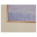 Impressionist White Rose Still Life in Guilt Regency Frame