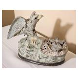 J. & E. Stevens Eagle & Eaglets Mechanical Coin Bank