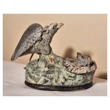 J. & E. Stevens Eagle & Eaglets Mechanical Coin Bank