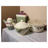 Pfaltzgraff Unique Service Pieces ( Cookie Jar, Lidded Bowl, Coffee Set, Gravy Boat)