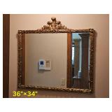 Beautiful Louis XV Guild Mirror with Prominent Guit Leaf Pediment