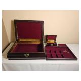 Elegant Mahogany Tone Jewelry Box Set
