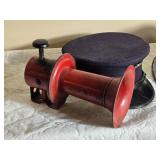 Antique Fireman Helmet with Siren Horn and Cap Group