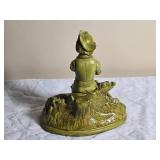 Charming Vintage Ceramic Statuette - Green - Boy with Axe