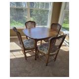 Henredon Scene Two Dining Table with Four Cane Back Chairs