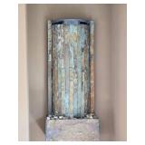Contemporary Slate Style Wall Fountain with Integrated Pump