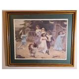 Framed Children at Play Print by Arthur J Elsley