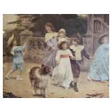 Framed Children at Play Print by Arthur J Elsley