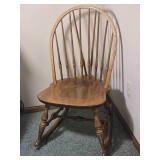 Windsor Style Wooden Rocking Chair with Spindle Back