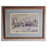 Framed Montmartre Street Scene Print After Maurice Utrillo