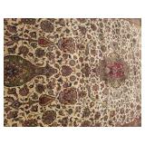 Large Hand Knotted Persian Style Area Rug Cream Field Floral Design