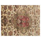 Large Hand Knotted Persian Style Area Rug Cream Field Floral Design