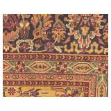 Large Hand Knotted Persian Style Area Rug Cream Field Floral Design