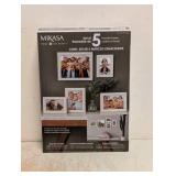 NEW MIKASA HOME ACCENTS METAL PICTURE FRAMES WITH ENAMEL WHITE 5PK