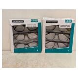 (2) NEW FOSTER GRANT +2.00 READING GLASSES 3PK