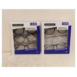 (2) NEW FOSTER GRANT +2.50 READING GLASSES 3PK