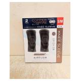 NEW COPPERFIT ELITE COMPRESSION KNEE SLEEVE S/M 2PK