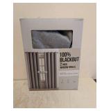 NEW 100% BLACKOUT WINDOW PANELS GRAY 2PK