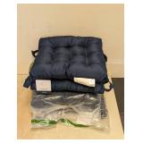 NEW MAINSTAYS CHAIR PAD BLUE DOUBLE SIDED 4 PACK