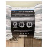 NEW MAINSTAYS COZY CHENILLE YARN 220YARDS GRAY/CREAM