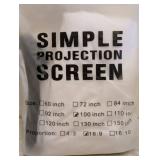 NEW SIMPLE 100 INCH PROJECTION SCREEN